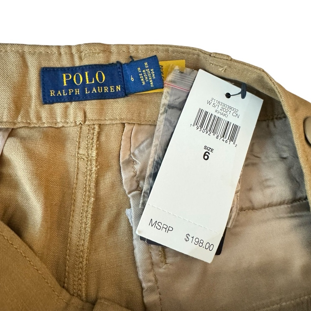 Polo Ralph Lauren Khaki Silk/Linen Blend Cargo Pants NWT 6 - Picture 2 of 10